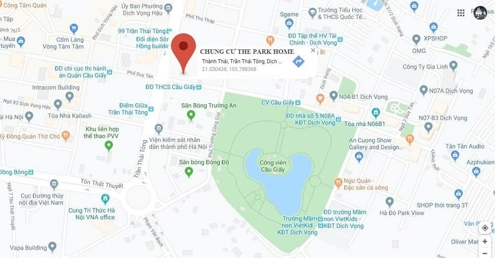 chung cư the park home vị trí đẹp nhất cầu giấy