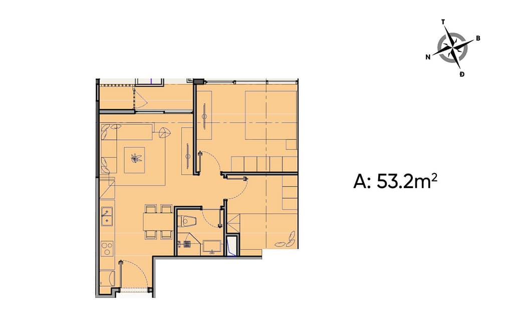 thiết kế căn hộ 1 phòng ngủ chung cư celestine westlake