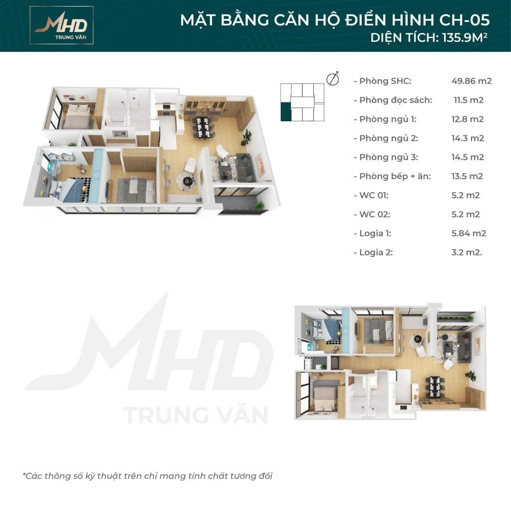 Mặt bằng căn hộ MHD Trung Văn