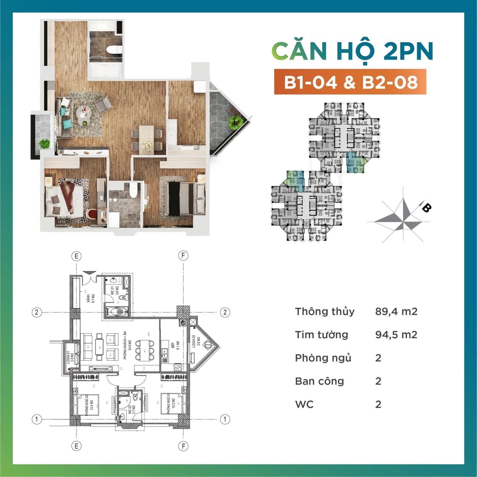 căn hộ 2pn tecco garden