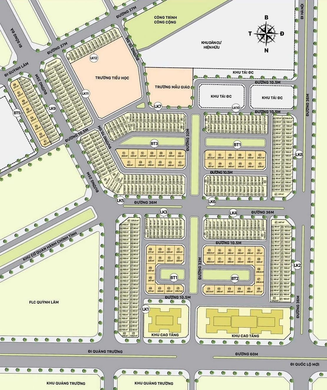 mặt bằng dự án hòa bình new city