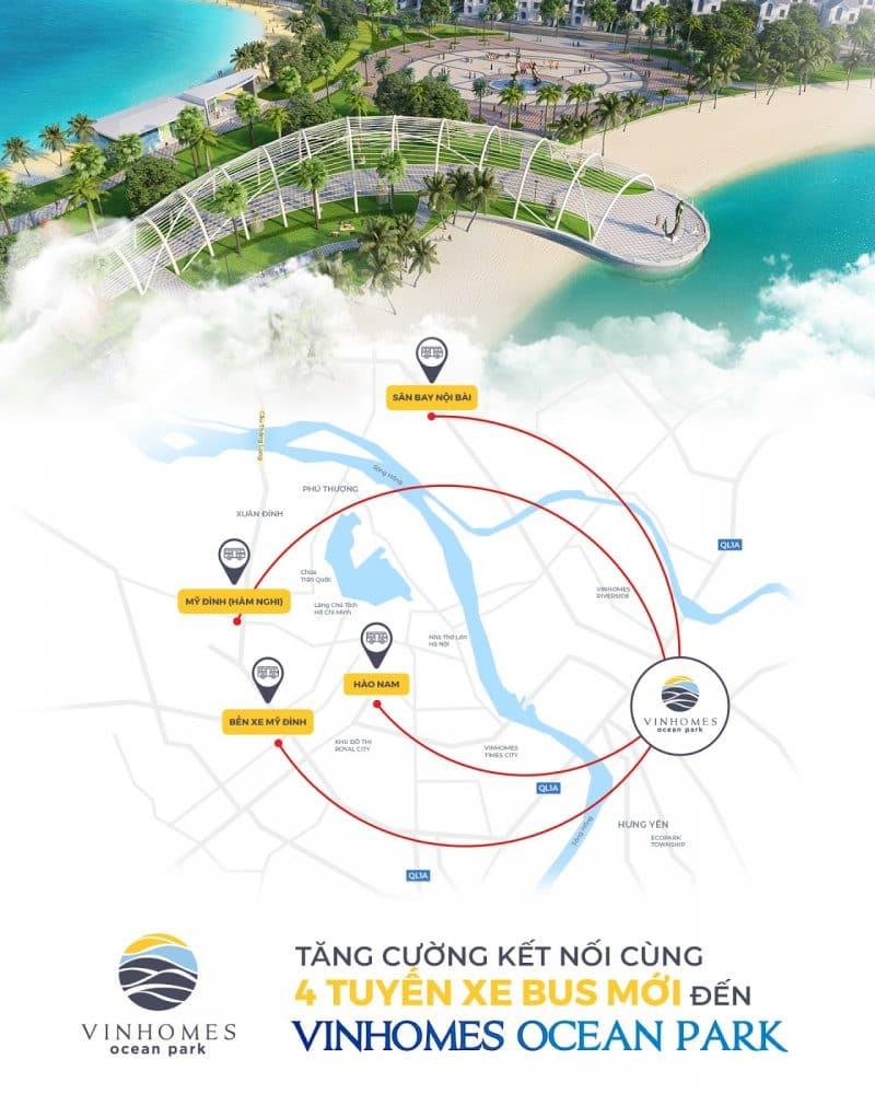 4 tuyến xe buýt từ khu đô thị đến các điểm nội thành