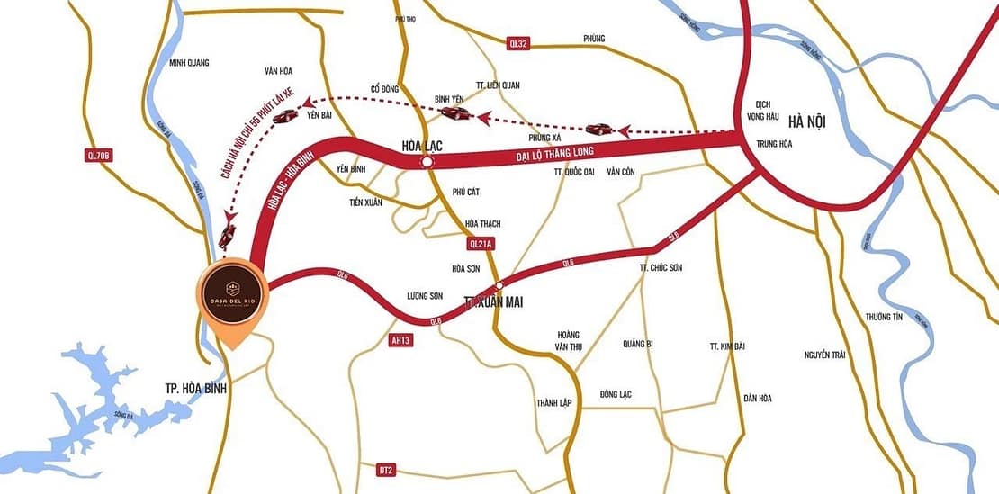 Vị trí dự án Casa Del Rio Hòa Bình