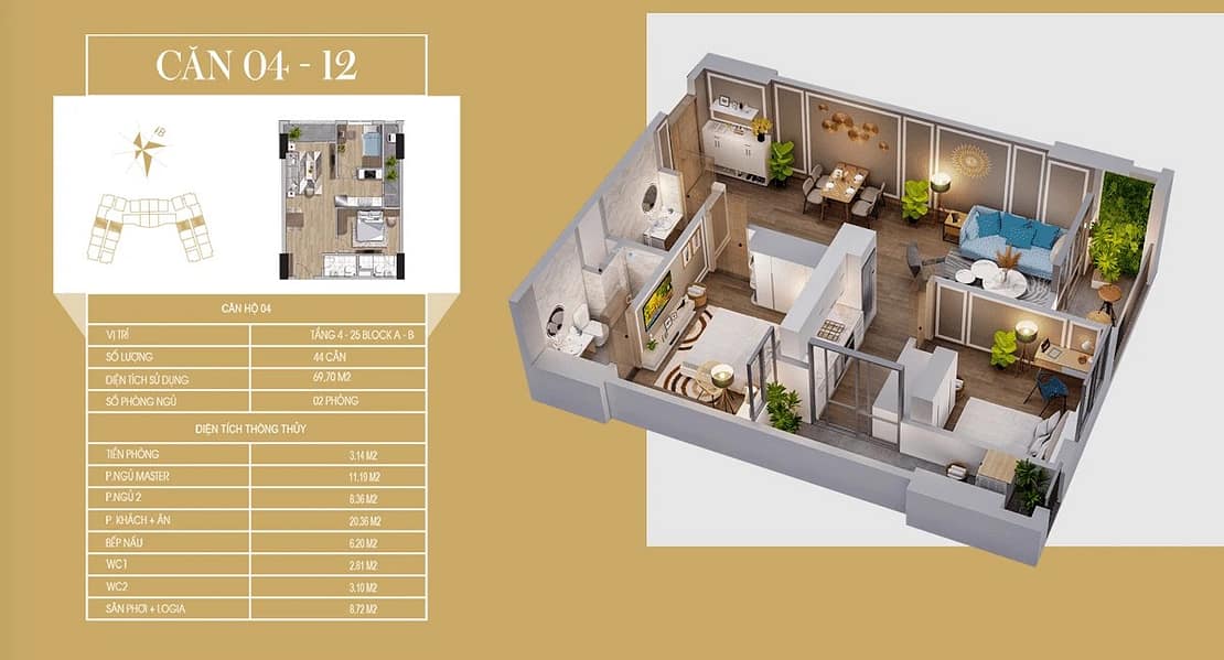 căn hộ 69,5 dự án tecco diamond