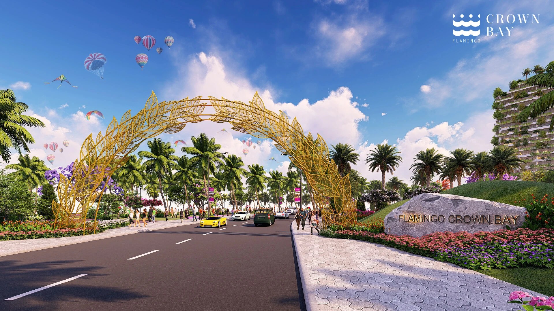 cổng chào flamingo crown bay