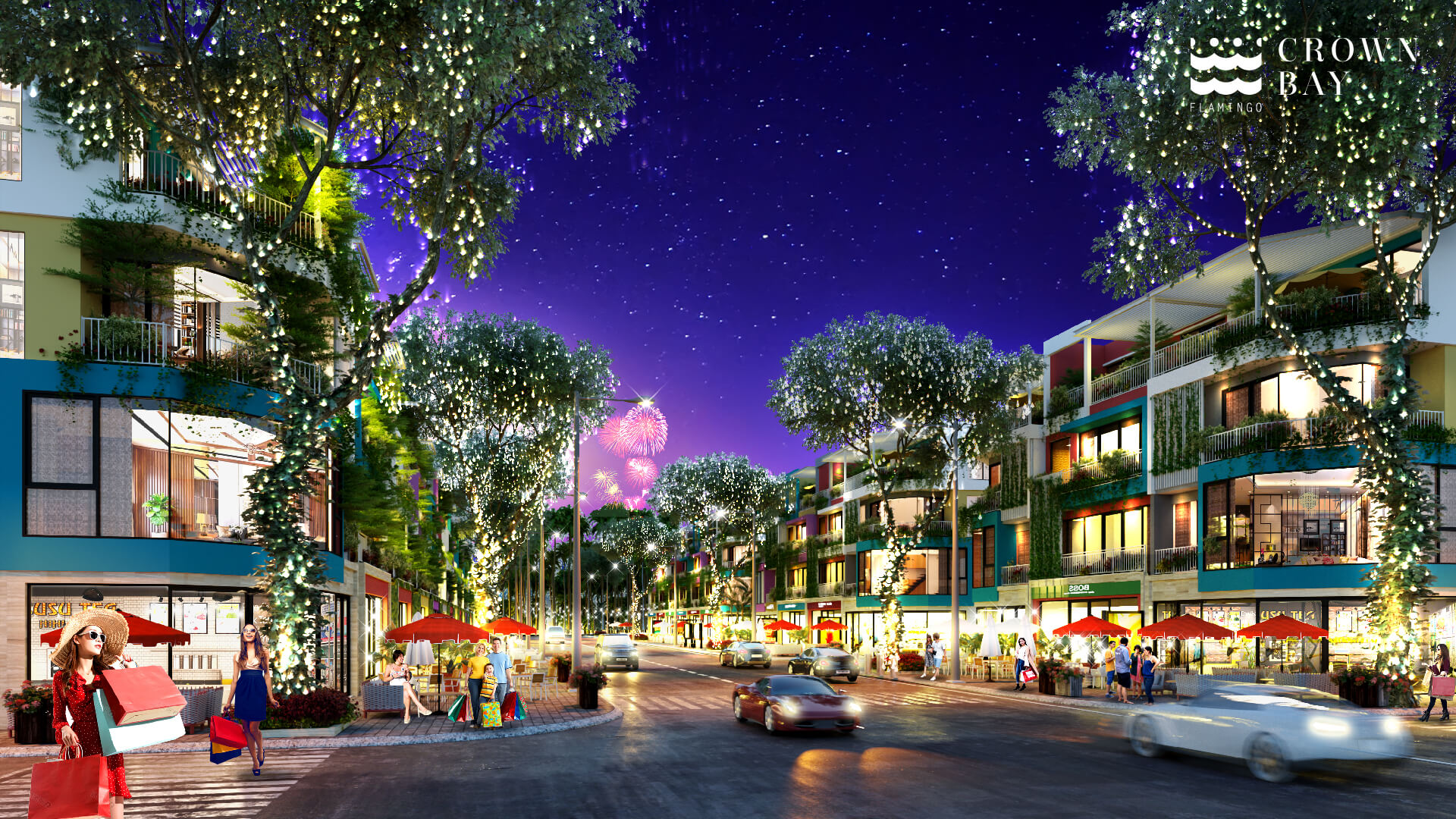 phối cảnh shophouse ban đêm