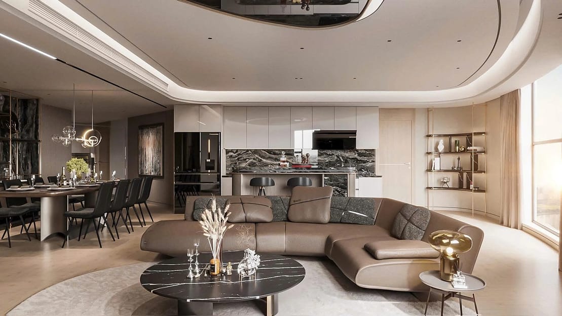 Phòng khách Chung cư Bluegem Tower Tứ Hiệp