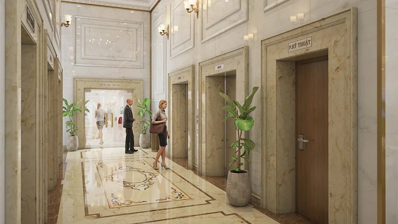 sảnh thang máyi Housinco Premium nguyễn xiển