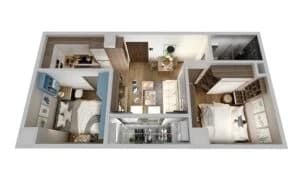 thanh bình garden căn hộ 68,8m2 2 phòng ngủ 