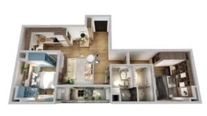 thanh bình garden căn hộ 60,1m2 2 phòng ngủ 