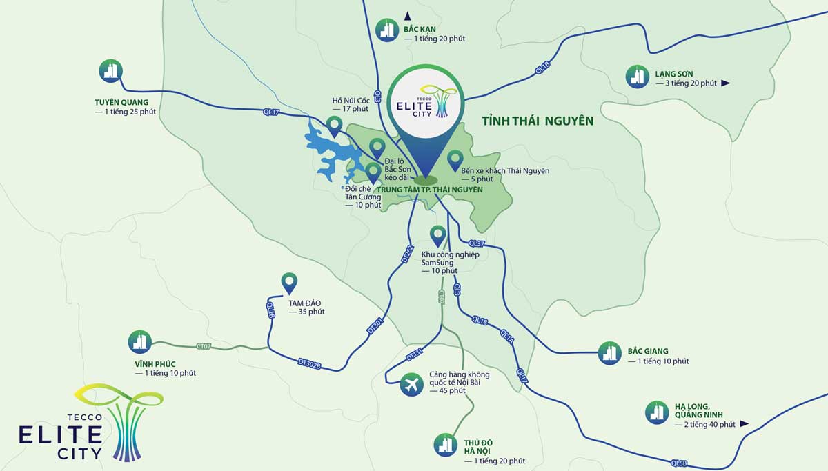 vi tri du an tecco elite city thai nguyen - TECCO ELITE CITY THÁI NGUYÊN
