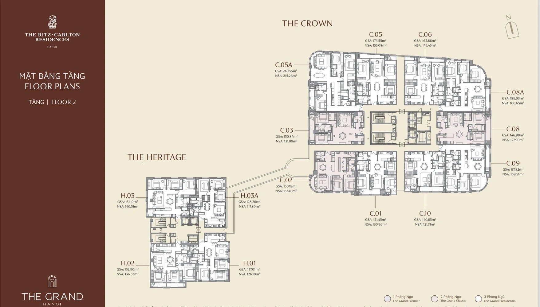 mặt bằng tầng 2 dự án the grand hà nội