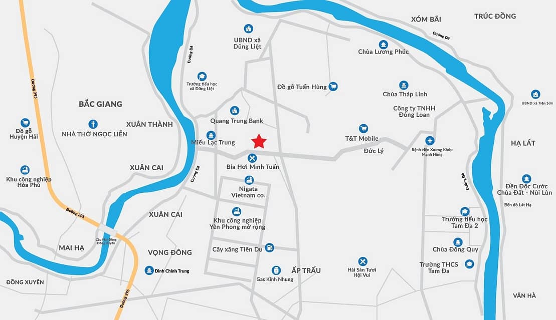 vị trí dự án dũng liệt green city