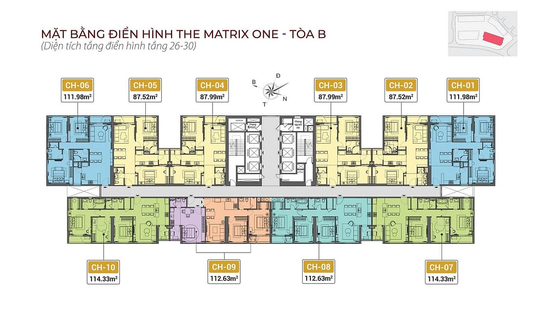 mặt bằng chung cư the matrix one tòa b