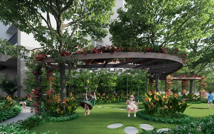 Biểu tượng Khóm hoa Thiên Điểu Ở khu vườn xích đu