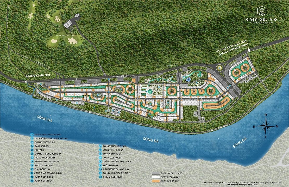 mặt bằng dự án casa del rio hòa bình