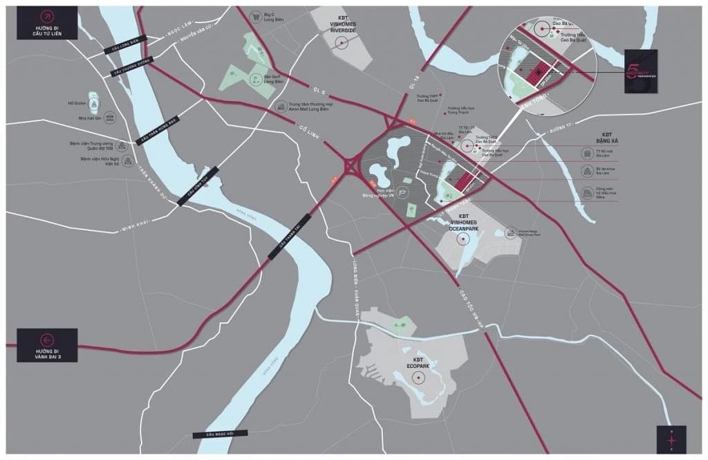 vị trí dự án highway 5 residences gia lâm