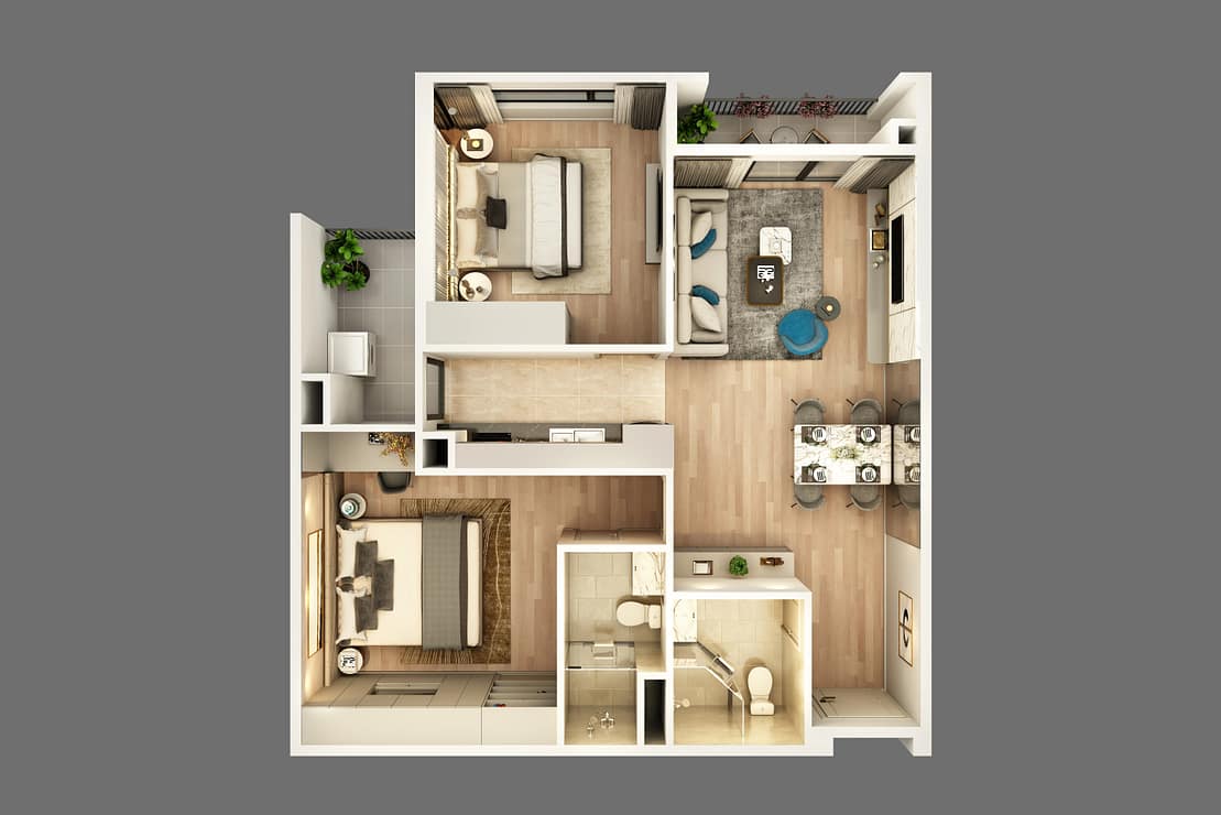 Căn hộ 67,5m2 - 71,3m2