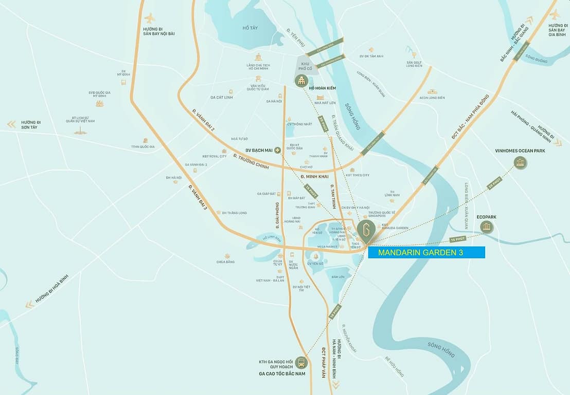 vị trí dự án mandarin garden 3 yên sở hà nội