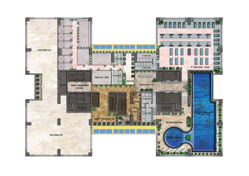 Mặt bằng TTTM Housinco Premium