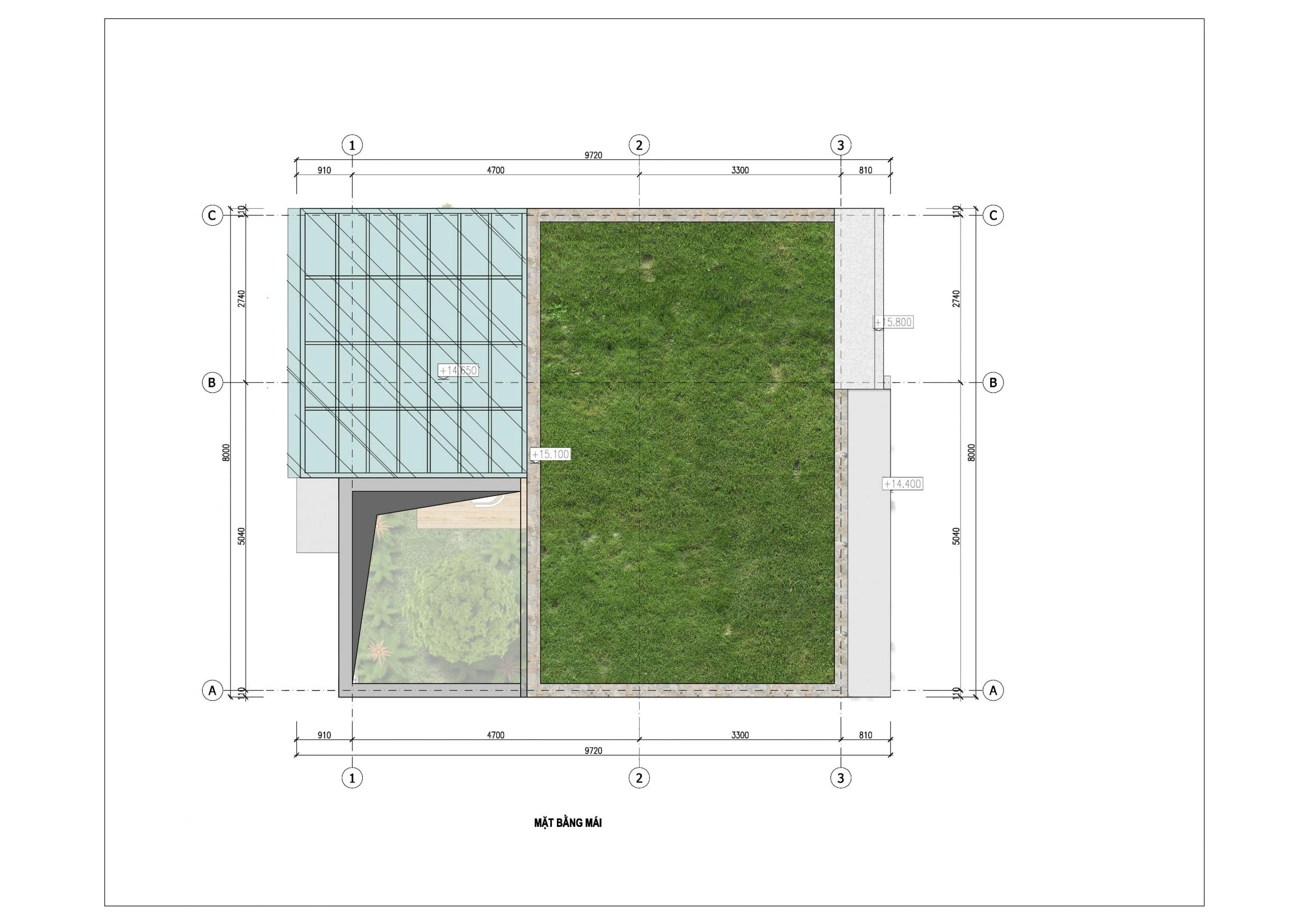 mặt bằng shophouse tầng mái