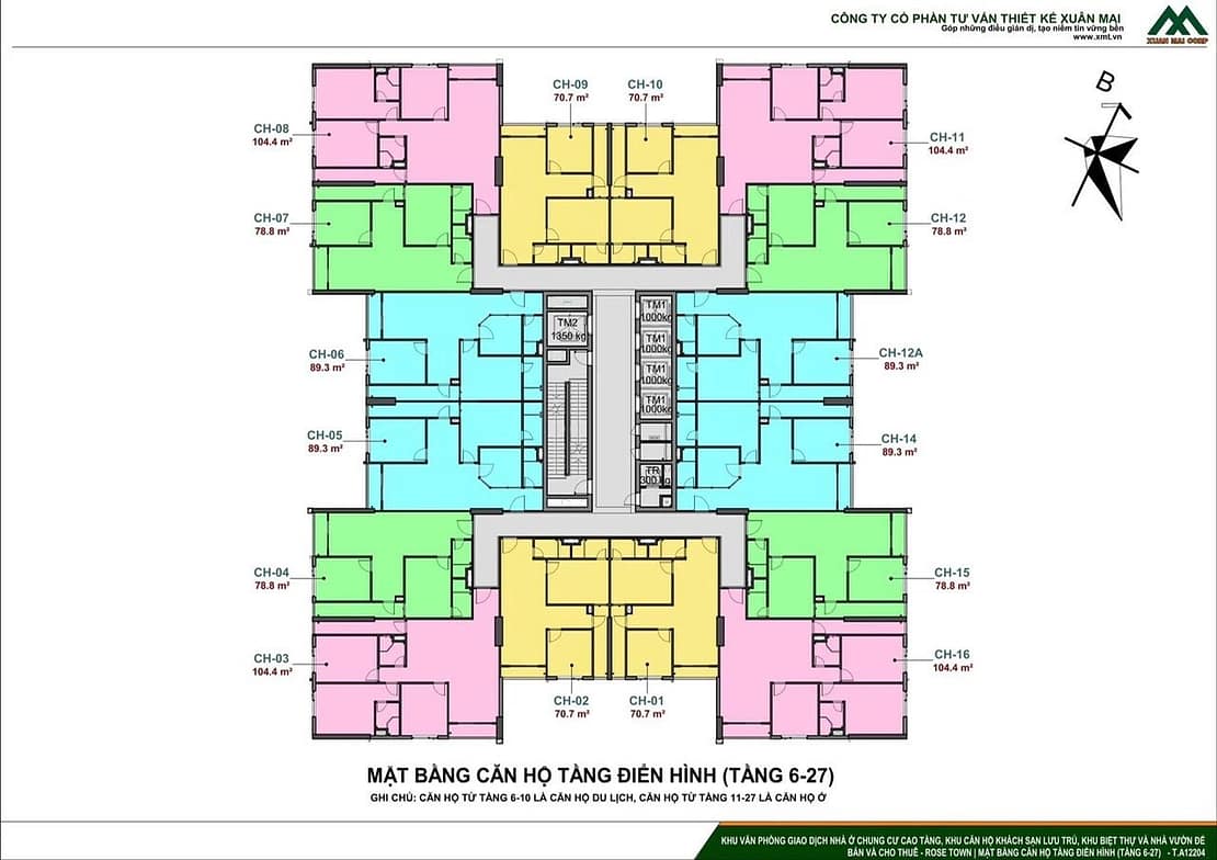 mặt bằng tòa Dv01 chung cư rose town 79 ngọc hồi