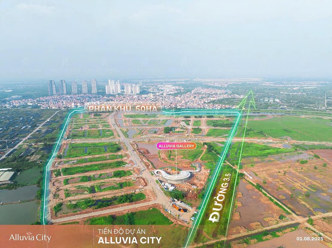 Tiến độ dự án Alluvia City Văn Giang Hưng Yên tháng 8/2025