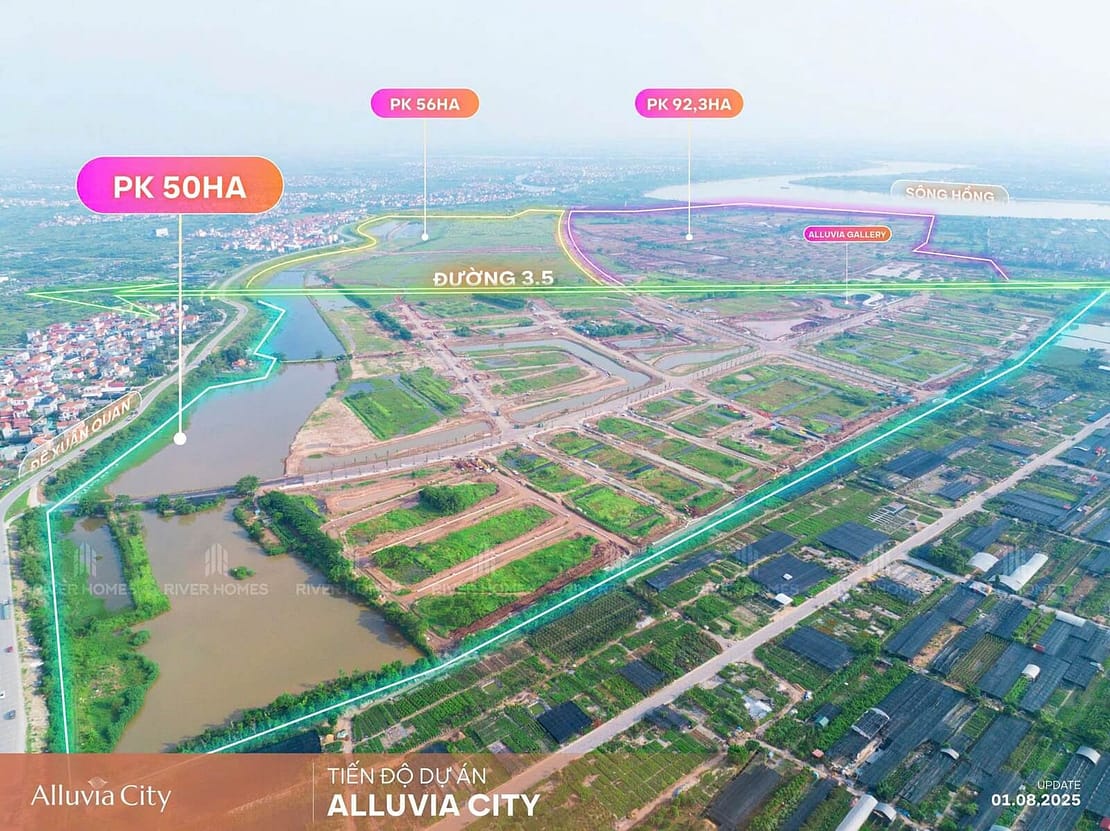 Tiến độ xây dựng dự án Alluvia City Văn Giang Hưng Yên tháng 8/2025
