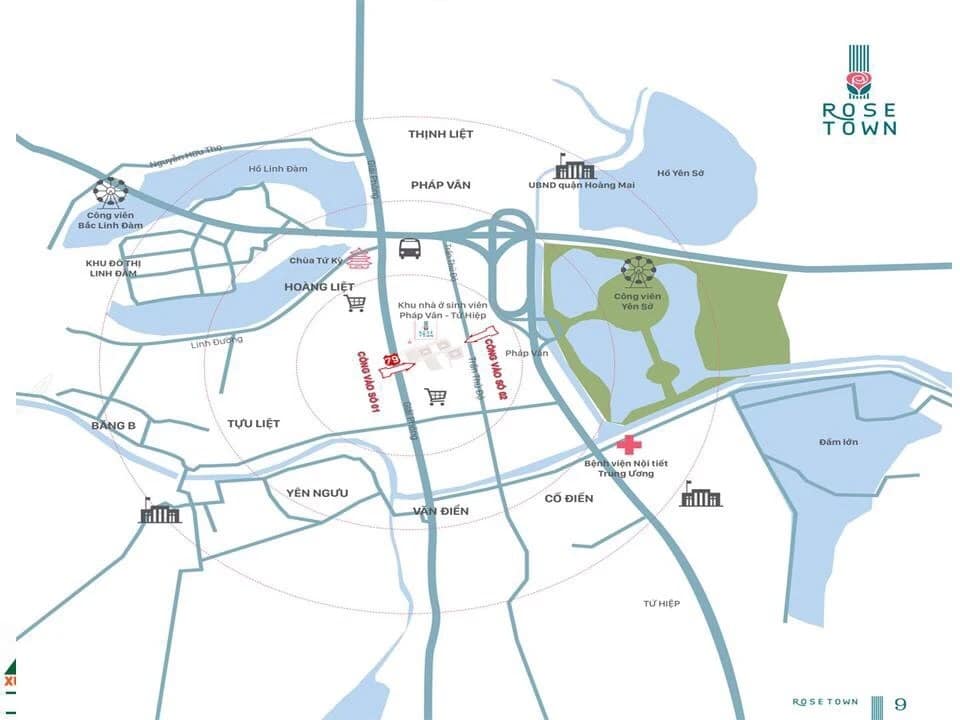 vị trí rose town