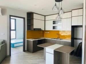 Khu bếp bàn giao full nội thất y hình