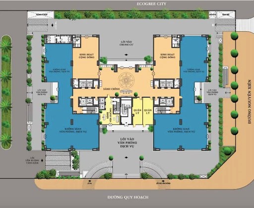 Mặt bằng TTTM Housinco Premium