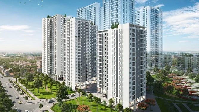 Phối cảnh Tòa Sakura 1 - Dự án Hồng Hà Eco City