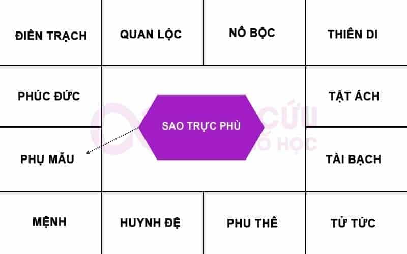 Sao Trực Phù chiếu cung Phụ Mẫu