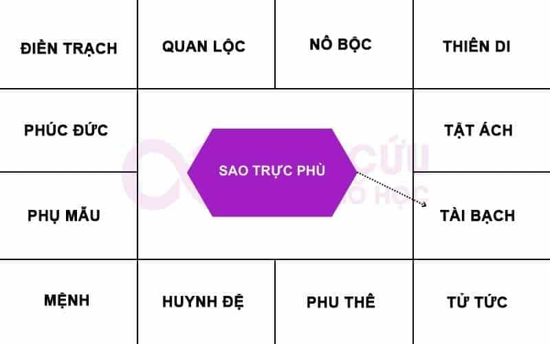 Sao Trực Phù chiếu cung Tài Bạch