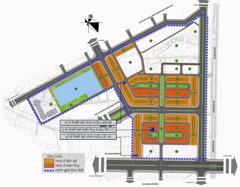 mặt bằng dự án hòa bình new city