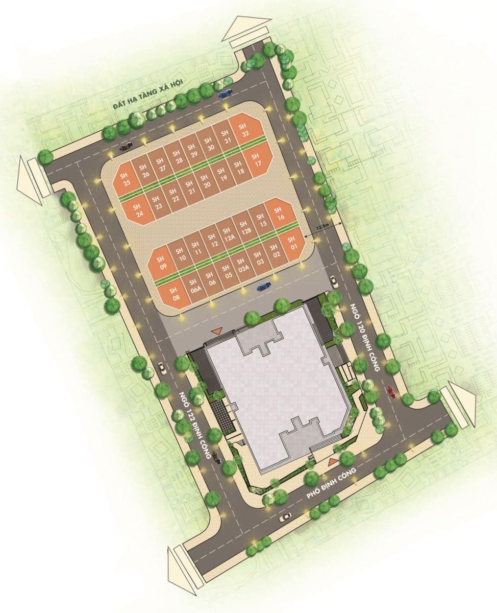 mặt bằng shophouse t&t dc complex