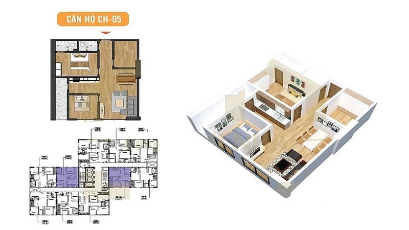 căn hộ 2PN chung cư X2 Đại Kim Hoàng Mai