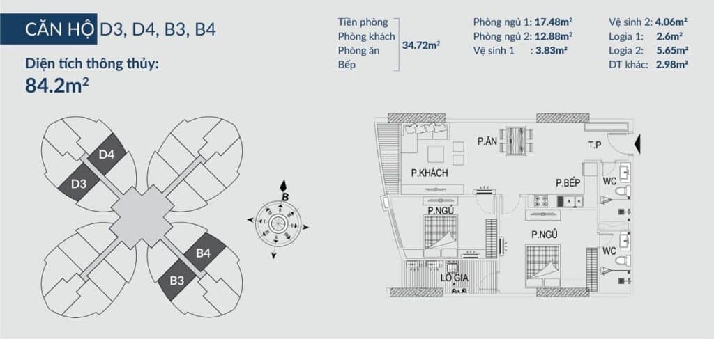 căn hộ 84m2 sky view plaza 360 giải phóng