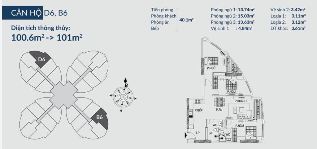 căn hộ góc 100m2 sky view plaza 360 giai phóng