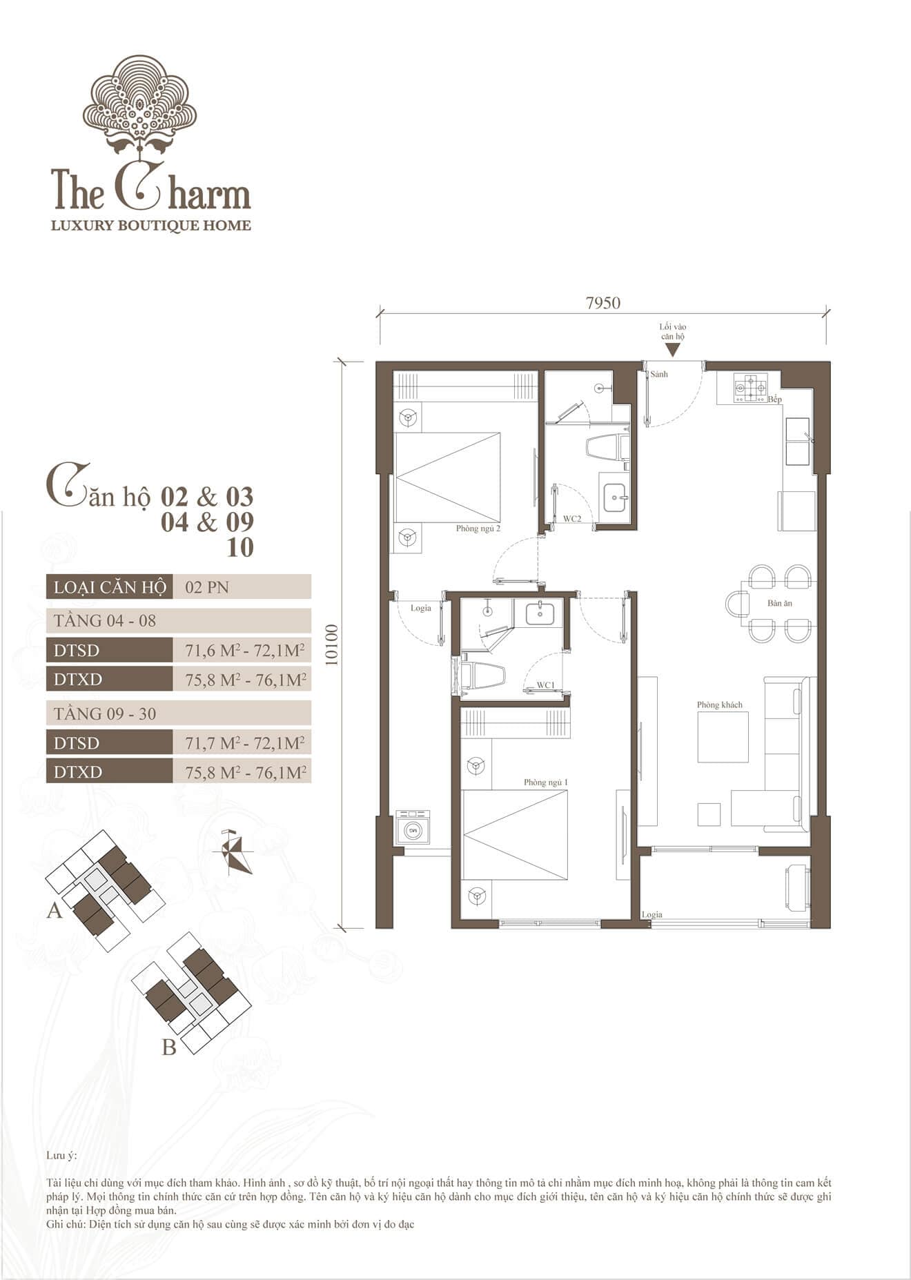 thiết kế căn hộ the charm an hưng hà đông căn hộ 02 - 10